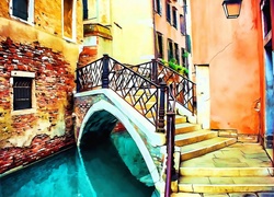 Paintography, Wenecja, Włochy, Schody, Domy