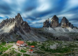 Góry, Tre Cime di Lavaredo, Dolomity, Schronisko Auronzo, Kaplica, Włochy