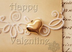 Serce i kartka z napisem Happy Valentine
