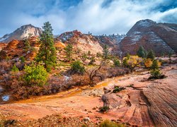 Park Narodowy Zion, Góry, Skały, Utah, Stany Zjednoczone