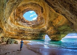 Grota, Jaskinia, Skały, Morze, Benagil, Algarve, Portugalia