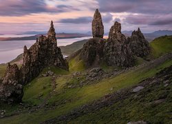 Skalne formacje na wzgórzu The Storr w Szkocji