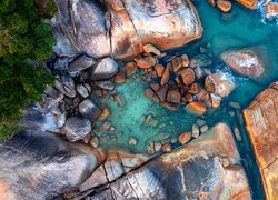 Plaża Lamai, Skały, Roślinność, Kamienie, Wyspa Ko Samui, Tajlandia