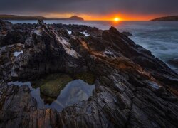 Zachód słońca, Morze, Skały, Południowe wybrzeże, South Coast, Australia