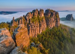 Skały Schrammsteine w Szwajcarii Saksońskiej