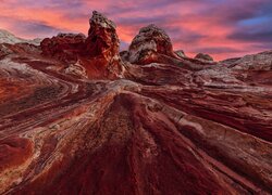 Zachód słońca, Kolorowe, Niebo, Skały, Vermilion Cliffs, Arizona, Stany Zjednoczone