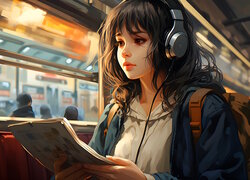 Smutna dziewczyna w pociągu