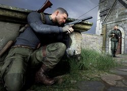 Mężczyzna, Snajper, Kamienny, Mur, Żołnierz, Gra, Sniper Elite 5