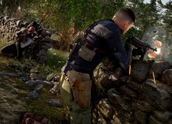 Snajper, Broń, Kamienny, Mur, Gra, Sniper Elite 5