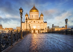 Rosja, Moskwa, Sobór Chrystusa Zbawiciela, Most, Latarnie