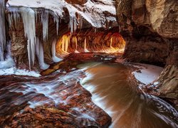 Park Narodowy Zion, Kanion Zion Narrows, Rzeka Virgin, Sople, Skały, Stan Utah, Stany Zjednoczone