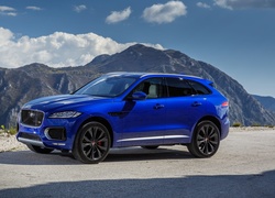 Niebieski, Jaguar F-Pace S, 2017, Góry