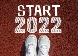 Nowy Rok, 2022, Napis, Start, Buty