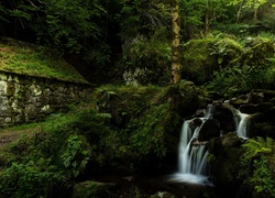 Stary młyn wodny Moulin de Chambeuil nad potokiem w gminie Laveissière