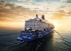 Statek pasażerski, Mein Schiff 5, Wycieczkowy, Morze, Chmury