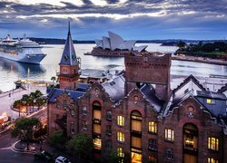 Australia, Sydney, Morze, Statek, Domy, Sydney Opera House