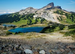 Kanada, Kolumbia Brytyjska, Stratowulkan Mount Garibaldi, Góry, Park prowincjonalny Garibaldi, Jeziora, Drzewa