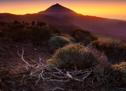 Stratowulkan Teide na Teneryfie o zachodzie słońca