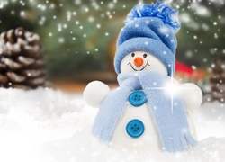 Świąteczna dekoracja z bałwankiem na śniegu