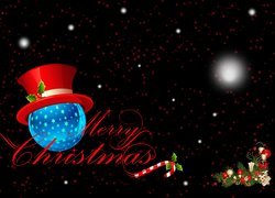 Boże Narodzenie, Stroiki, Napis, Merry Christmas, Cylinder