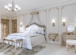 Sypialnia w białej tonacji