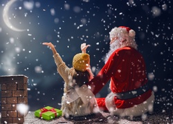 Szczęśliwa dziewczynka z Mikołajem przesyła pozdrowienia gwiazdom