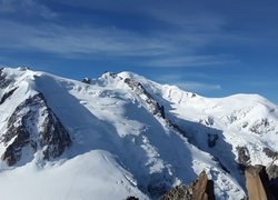Zima, Śnieg, Góry, Mont Blanc, Szczyt, Mont Blanc du Tacul, Francja