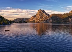 Góry, Alpy Górnoaustriackie, Szczyt Traunstein, Jezioro Traunsse, Austria