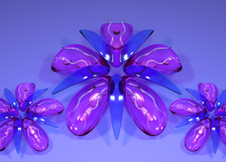 Grafika 3D, Szklane, Kwiaty