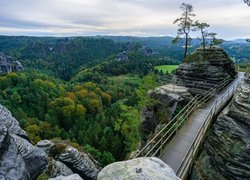 Taras widokowy na skałach w Parku Narodowym Saskiej Szwajcarii