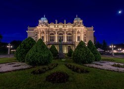 Teatr im. Juliusza Słowackiego, Kraków, Polska, Noc, Krzewy