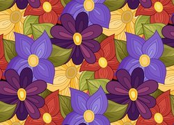 Tekstura z kolorowych kwiatów