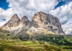 Włochy, Góry, Dolomity, Tre Cime di Lavaredo, Niebo, Chmury