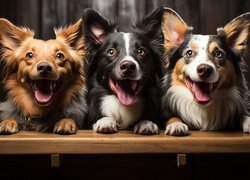 Trzy border collie