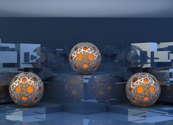 Trzy kule w grafice 3D