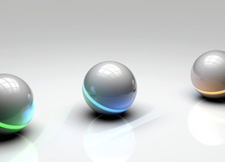 Trzy świecące kule w grafice 3D