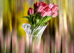 Kwiaty, Tulipany, Bukiet, Wazon, Grafika