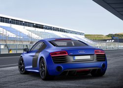Niebieskie, Audi R8, Tył, Tor wyścigowy