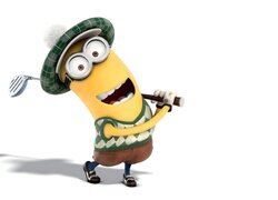 Minionki, Golf, Uśmiech, Minionek, Czapka, Kij Golfowy, Postać