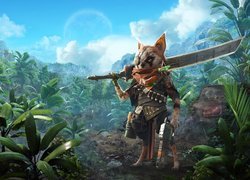 Uzbrojony kot w grze wideo Biomutant