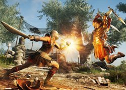 Walczące postacie z gry Assassins Creed Odyssey