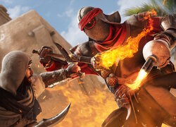 Walczący Basim w grze Assassin Creed Mirage