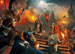 Walka rycerzy i wikingów z gry Assassins Creed Valhalla