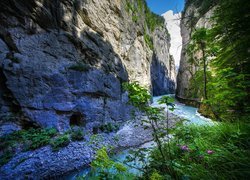 Rzeka Aare, Wąwóz Aare Gorge, Wioska Haslital, Kanton Berno, Szwajcaria, Skały