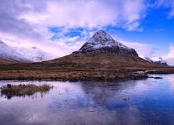 Szkocja, Jezioro, Lód, Góry, Góra Buachaille Etive Beag