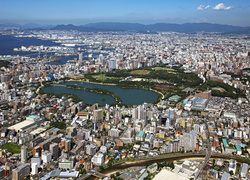 Fukuoka, Japonia, Panorama, Miasto