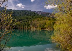 Widok na jezioro w górach