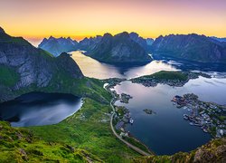 Góry, Lofoty, Morze Norweskie, Norwegia