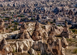 Turcja, Kapadocja, Park Narodowy Goreme, Góry, Skały, Kościoły