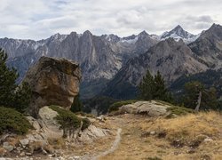 Góry, Pireneje, Skała, Sucha, Trawa, Hiszpania